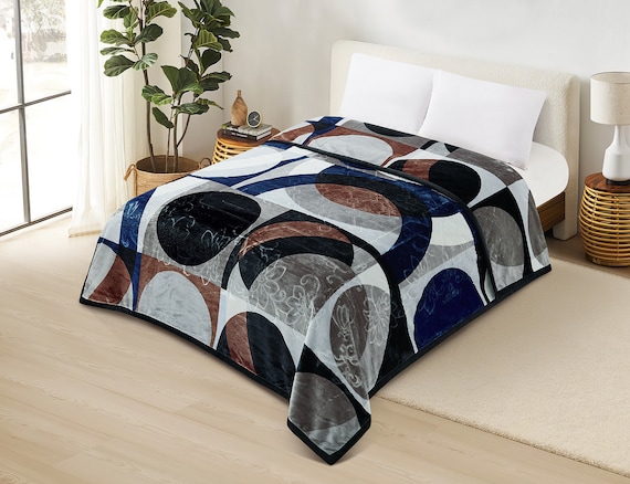 Ply Heavy Korean Mink Raschel Queen Size Blanket Plush, Fleece