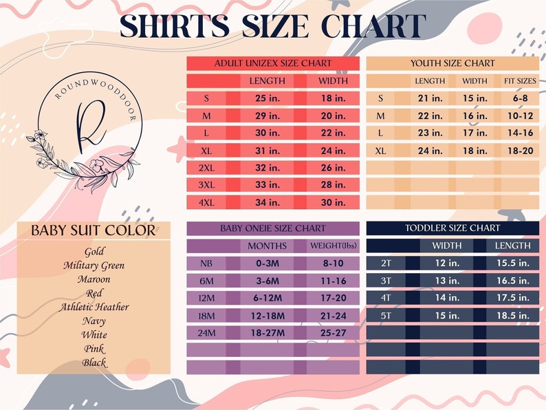 a chart showing the size of a baby's size chart