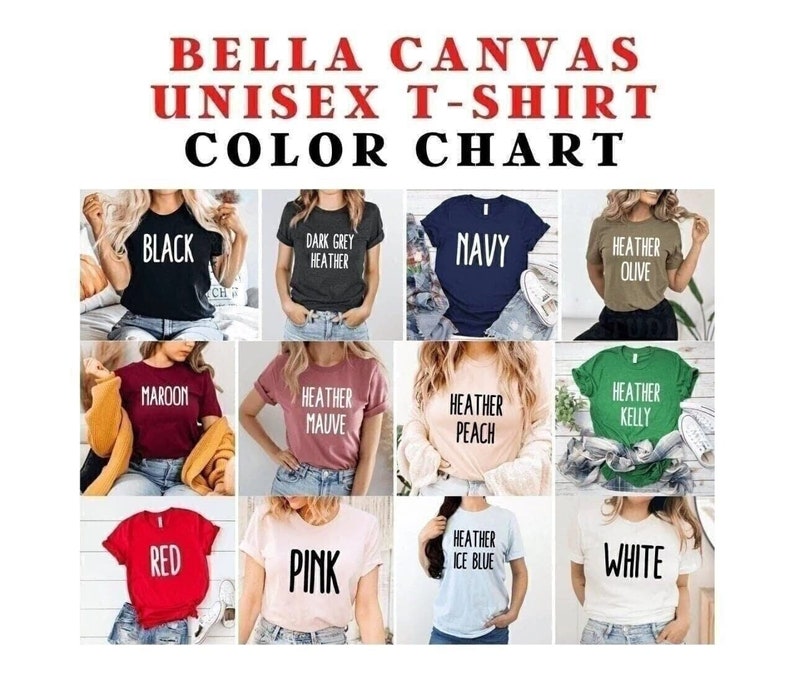 a collage of t - shirts with the names of different colors