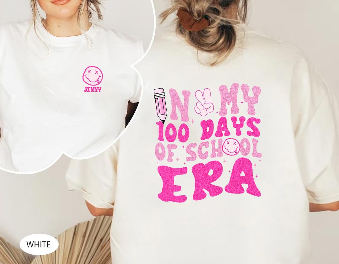 In My 100 Days of School Era Glitter Shirt, 100 Days Era Shirt, 100th ...