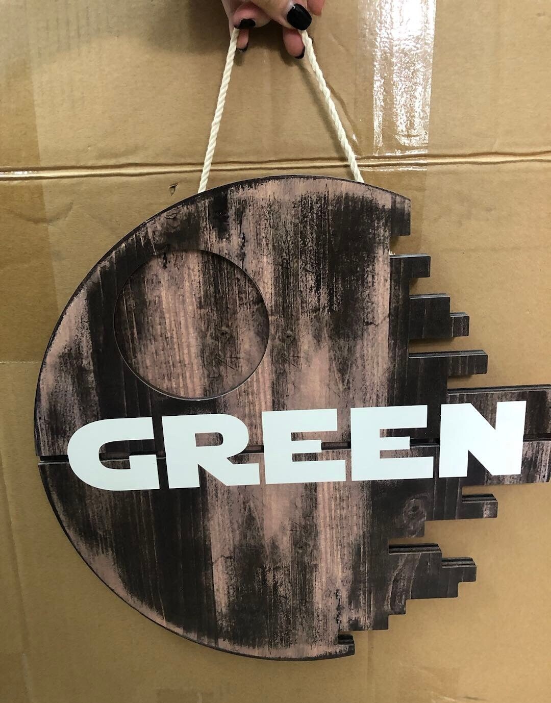 Personalized Death Star Door Hanger Star War Wooden Sign Etsy