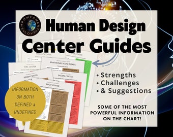 Human Design Center Study Guides,  Understanding The Centers Of Human Design, Empowered Chart Readings, Human Design Center Cheat Sheets