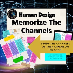 Human Design Channels, Memorization For Visual Learners, Human Design Chart Reading Tools, Color-Coded By Their Circuit