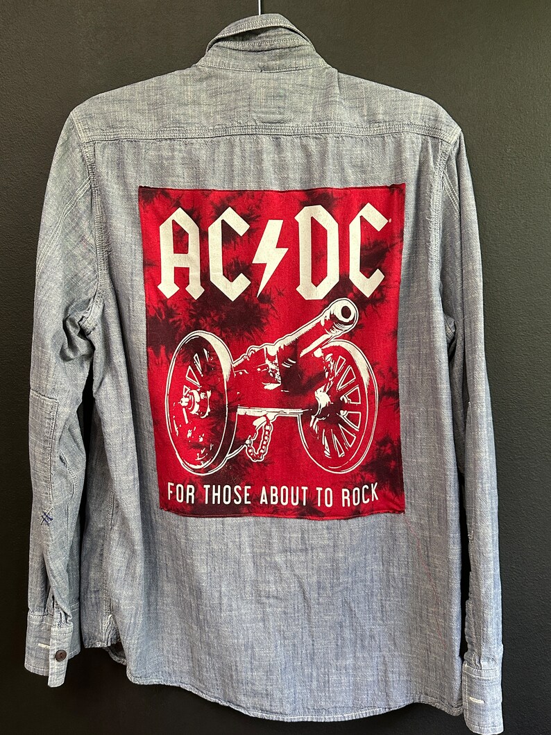 AC/DC Denim Shirt - Etsy