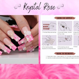 Krystal Pink Paste l kitty nails | Rose Press On Nails  | y2k press on nails | bling nails | Pink and  White 3d charm press on nails, Kawaii