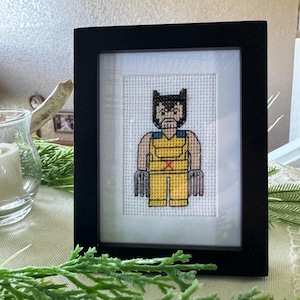 Lego Wolverine Cross Stitch Picture