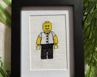 Imagen de punto de cruz de figura de Lego