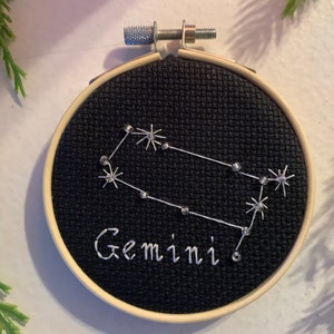 Gemini Horoscope Constellation Embroidery