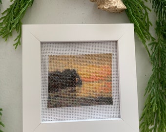 Cuadro del atardecer en Etretat de Claude Monet