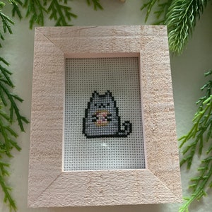 Pusheen with Donut Cross Stitch Picture