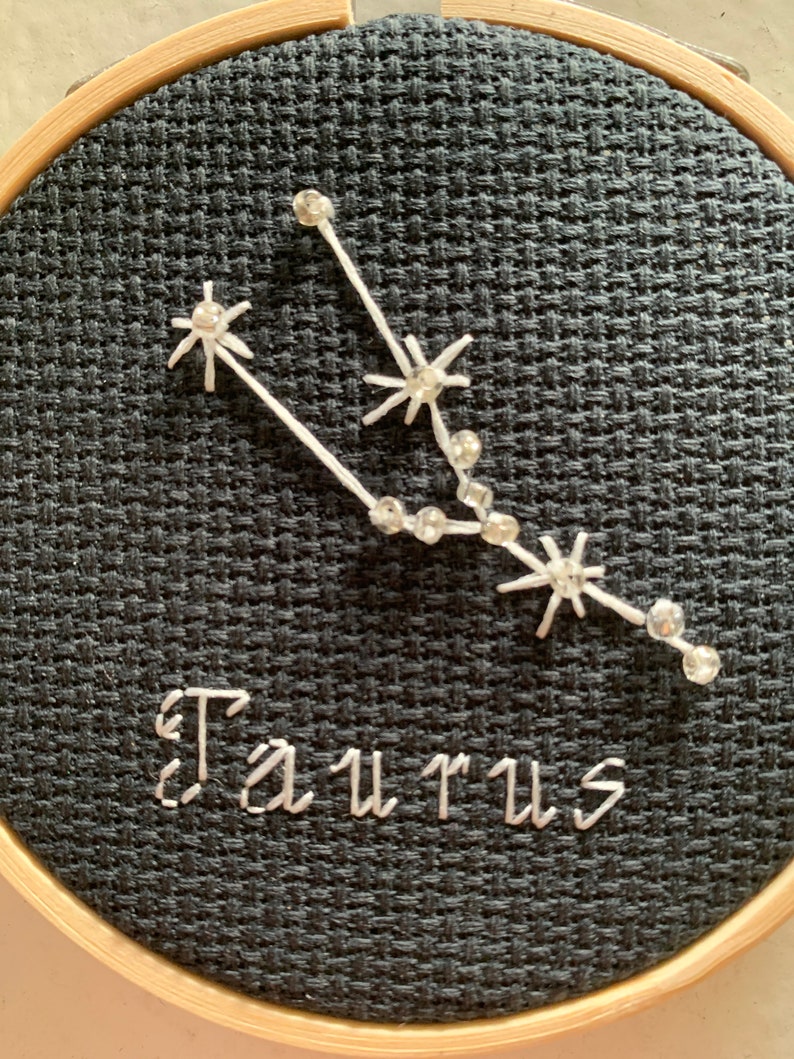 Thread Constellation Taurus Constellation Embroidery - Etsy