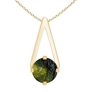 Natural Raw Moldavite Flat Prong Pendant in Sterling Silver, Unique Moldavite, meteorite Pendant, Authentic Moldavite, Handmade Gift Pendant