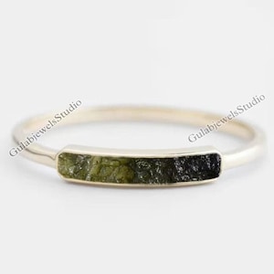 Moldavit Ring, Moldavit Ring, Einzigartiger Moldavit Ring, Meteorit Ring, Echter Moldavit, Ring Handarbeit, Weihnachtsgeschenk Silber Ring