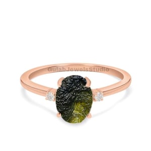Ovaler Moldavit Ring, echter Moldavit Ring, echter Moldavit Ring, Silber Ring, Silber Ring, Silber Ring, Silber Ring