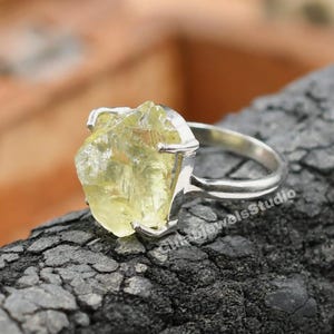 Libyan Natural Desert Glass  ring,925 Silver jewelry Libyan Glass ring,real Libyan Desert Glass Libyan tektite Authentic Libyan desert glass
