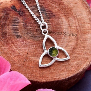 Natural Raw And Cut Moldavite Pendant in Sterling Silver Flower Moldavite Pendant Women&#39;s Pendant Genuine Moldavite Pendant Mothers day Gift