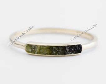 Moldavite Ring, Hidden Moldavite Ring, Unique Moldavite Ring, meteorite ring, Authentic Moldavite, Handmade Ring, Christmas gift Silver Ring