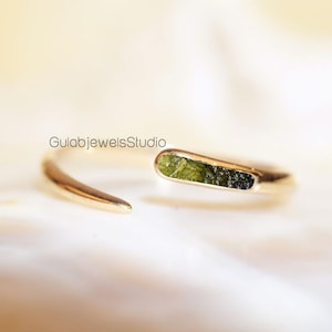 Moldavit Ring, Moldavit Ring, Einzigartiger Moldavit Ring, Meteorit Ring, Echter Moldavit, Ring Handarbeit, Weihnachtsgeschenk Silber Ring