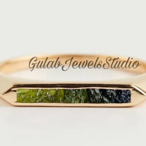 Moldavit Ring, Versteckter Moldavit Ring, Einzigartiger Moldavit Ring, Meteoriten Ring, Echter Moldavit, Handgemachter Ring, Weihnachtsgeschenk Einzigartiger Ring