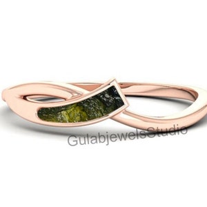 Moldavit Ring, Moldavit Ring, Einzigartiger Moldavit Ring, Meteorit Ring, Echter Moldavit, Ring Handarbeit, Weihnachtsgeschenk Silber Ring