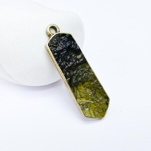 Raw Moldavite Silver Pendant,Hidden Moldavite Pendant Unique Moldavite meteorite Pendant Authentic Moldavite Handmade Best Seller Pendant