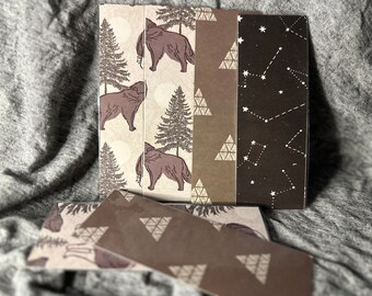 Laminated Bookmarks | 2x6 Bookmarks | Wolf Bookmark | Owl Bookmark | Music Bookmark | Stars Bookmark