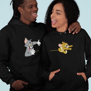 Tom & Jerry Couple Hoodie, Aimez-le, Aimez ses sweats à capuche de couple assortis, Sweatshirts de couple, Cadeaux de couple, Cadeaux meilleurs image 1