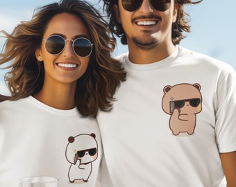 Bubu Dudu Couple Tshirt, Bear Panda Are Spy Love Things Couple Do Tshirt Cute Matching Tshirt, Shirt Gift For Couple, Gift for Valentines