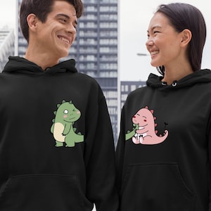 personalized sweatshirt,dinosaur couples hoodie,Couple hoodie, Anniversary Unisex hoodie,Aesthetic Harajuku Peek hoodie