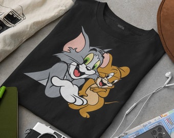 T-shirt Tom et Jerry, chemise vintage, chemises anime, t-shirt, t-shirt unisexe, t-shirt drôle de bande dessinée haut femmes et t-shirt homme