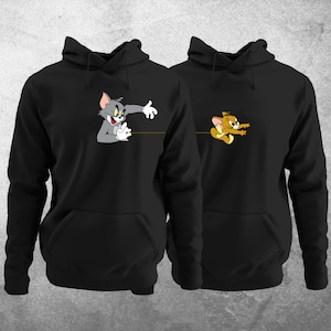 Tom & Jerry Couple Hoodie, Aimez-le, Aimez ses sweats à capuche de couple assortis, Sweatshirts de couple, Cadeaux de couple, Cadeaux meilleurs image 2