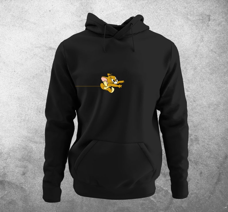 Tom & Jerry Couple Hoodie, Aimez-le, Aimez ses sweats à capuche de couple assortis, Sweatshirts de couple, Cadeaux de couple, Cadeaux meilleurs JERRY BLACK