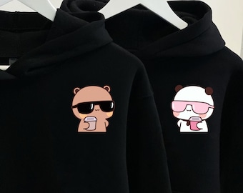 Buy Cool Panda Bear Bubu Dudu Wearing Sunglasses Sweatshirt Hoodie Cute Matching Hoodie Sweater Gift for Couple Gift for Valentines Online in India Etsy