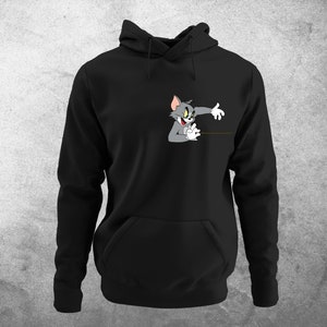 Tom & Jerry Couple Hoodie, Aimez-le, Aimez ses sweats à capuche de couple assortis, Sweatshirts de couple, Cadeaux de couple, Cadeaux meilleurs TOM BLACK