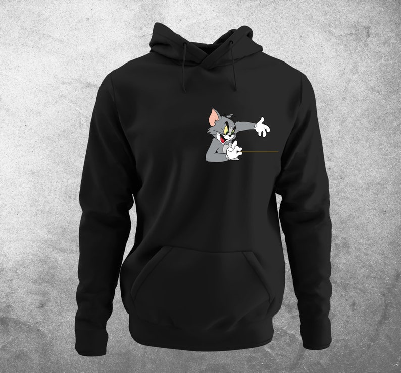 Tom & Jerry Couple Hoodie, Aimez-le, Aimez ses sweats à capuche de couple assortis, Sweatshirts de couple, Cadeaux de couple, Cadeaux meilleurs TOM BLACK