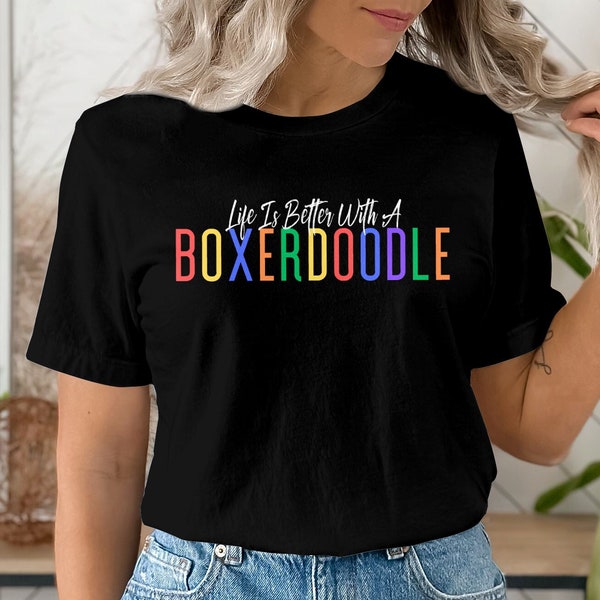 Boxerdoodle shirt hondenliefhebber Unisex tshirt. Hondenshirt Hondenshirts Hondenliefhebber Shirt Hondenpersoon Shirt Hondenliefhebbers Hondenshirts voor dames heren T-shirt