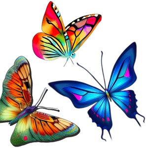 PNG Butterfly Clipart Bundle - 50 Colorful Butterflies for Art Projects, Stickers, Mugs, T-Shirts Transparent Background