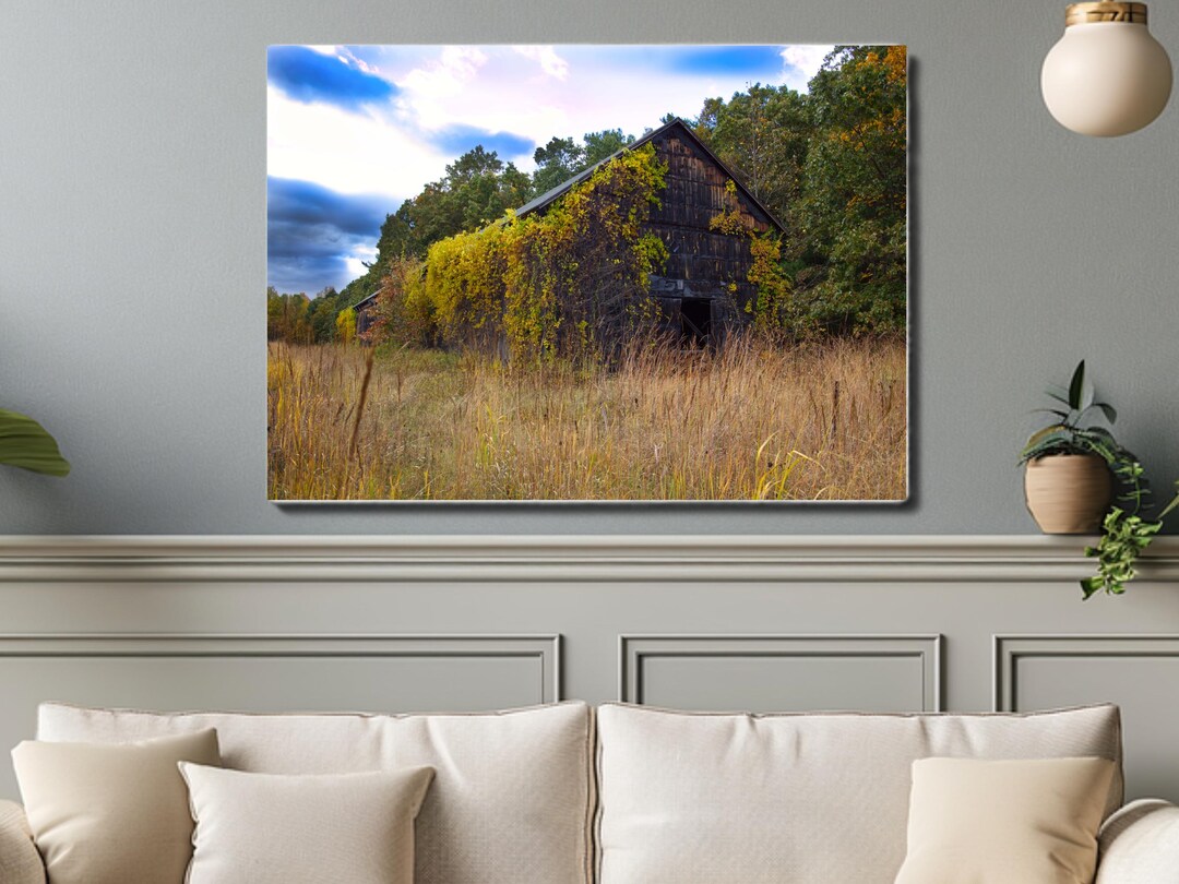 Decaying Old Barn Canvas Wall Art, Rustic Barn Decor, New England ...