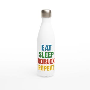 Eat Sleep Roblox Repeat Water Bottle – Gamer Stainless Steel Bottle, Roblox Fan Gift