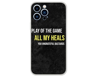 Overwatch Play Of The Game Flexi Phone Case Mercy Moira Zenyatta Brigitte Lucio Baptiste Ana - FPS Fan Gift - Gamer Phone Case