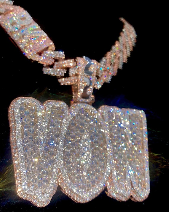 Iced out name hotsell pendant