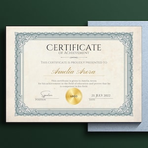 Certificate Etsy Certificate Etsy
