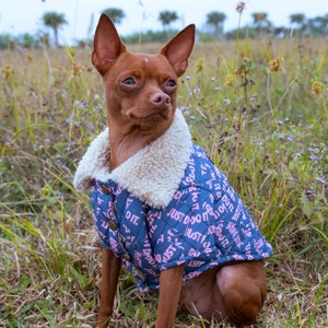 Handmade Quilted Fleece Lined Dog Jacket - Winter Pet Coat