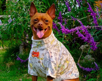 Cotton T-Shirt for Dogs & Cats, Soft 2-Way Stretch, Safe for Sensitive Skin, Free Custom Sizing