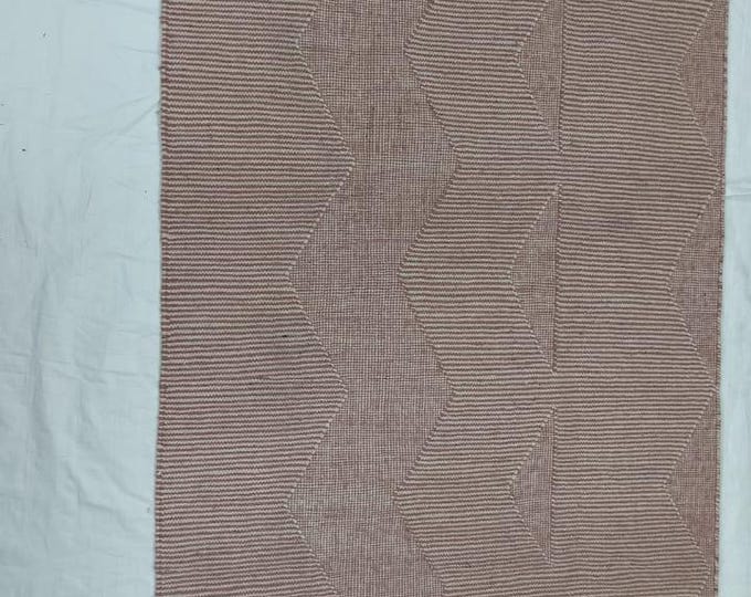 Swedish Marianne Richter Kilim Rug Handwoven Scandinavian Soft Pink Ivory Geometric  Masterpiece 1.4x8.Feet.size is ready for Fast dispatch