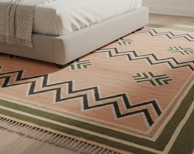New Swedish Marianne Richter-Inspired Kilim Rug Handwoven Vintage Kilim Rug Geometric Flatweave Wool Carpet | Boho Decor   Masterpiece .