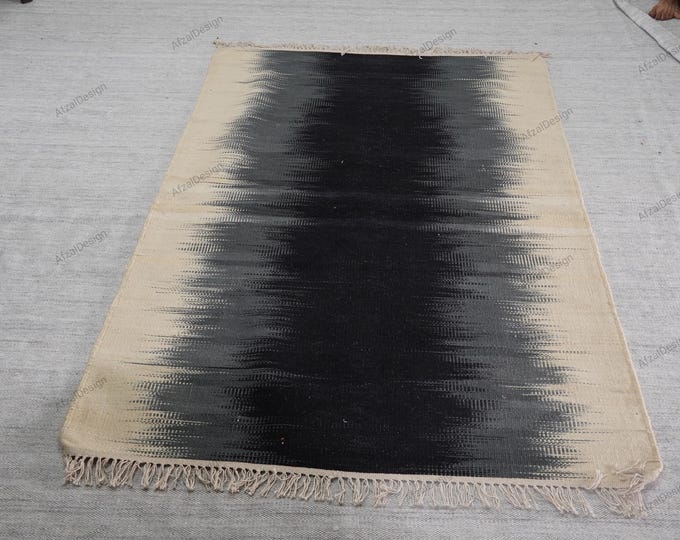 Swedish Marianne Richter-Inspired Kilim Rug Designer in Red & Red Perfect for Modern Interiors