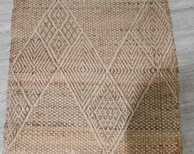Gold Jute Kilim Rug – Stylish Design Available in Small Size for Preview"