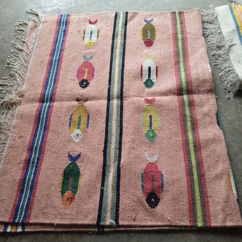 Kilim Fish Rug Handwoven Swedish Kilim Rug: Wool Flatweave Carpet With Fish Motif ...