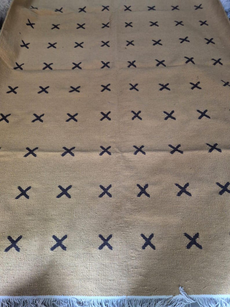 Kilim Rug Patterns Handwoven Wool Kilim Rug: Beige Black X Pattern, Scandinavian ...